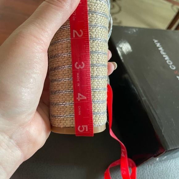 Madden Girl Odalina Ankle Strap Block Heel Silver Raffia Platform sz 10 metallic - Picture 15 of 16